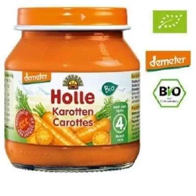 Piure Bio de morcovi, +4 luni, 125 g, Holle Baby Food — preț și oferte