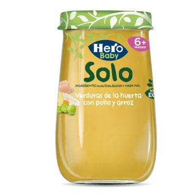 Piure Bio din legume cu pui si orez Solo, +6 luni, 190 g, Hero Baby — preț și oferte