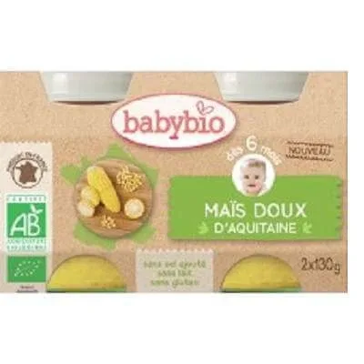 Piure Bio din porumb dulce, +6 luni, 2x 130g, BabyBio — preț și oferte
