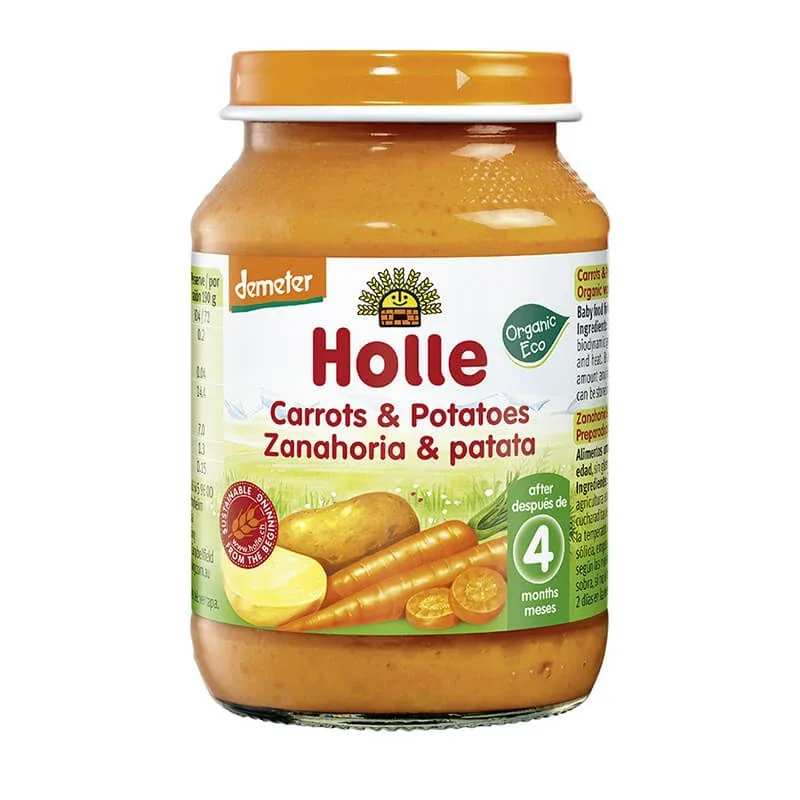 Piure Bio din morcovi si cartofi, 190 g, Holle Baby Food — preț și oferte