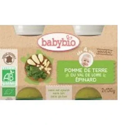 Piure Bio din spanac, +4luni, 2X130g, BabyBio — preț și oferte