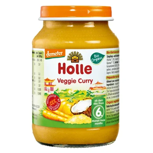 Piure de legume curry fara gluten, +6luni, 190g, Holle Baby Food — preț și oferte
