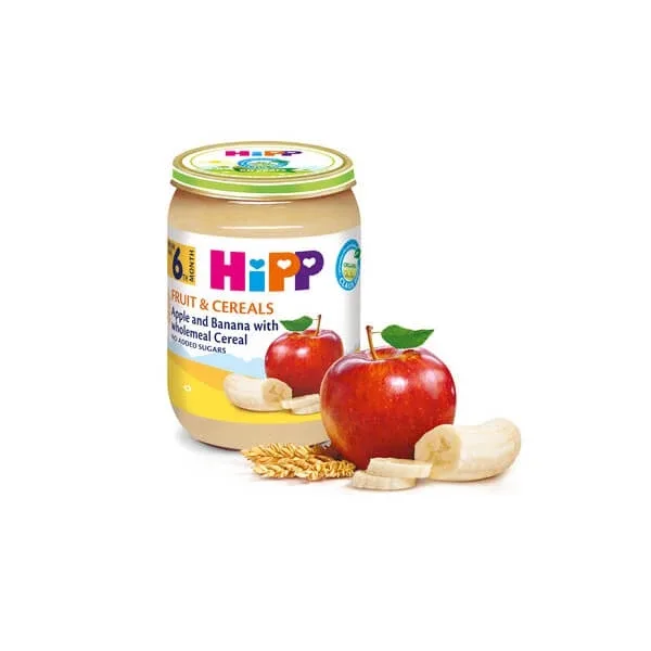 Piure cu mere, banane si cereale integrale, 190 g, Hipp — preț și oferte