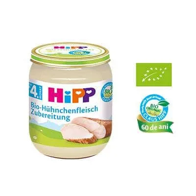 Piure din carne de pui, +4 luni, 125 g, Hipp — preț și oferte