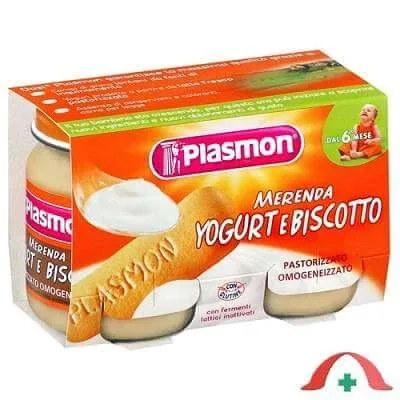 Piure din iaurt cu biscuiti, +6 luni, 2x120 g, Plasmon — preț și oferte