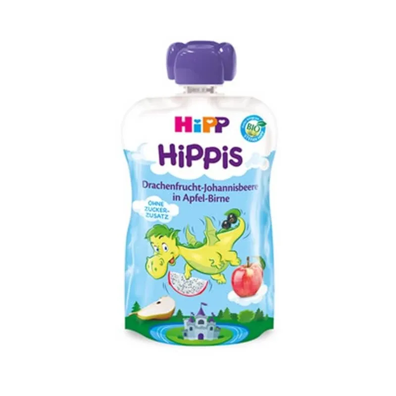 Piure din Fructul Dragonului cu coacaze negre, mar si para HiPPiS, +12 luni, 100 g, Hipp — preț și oferte