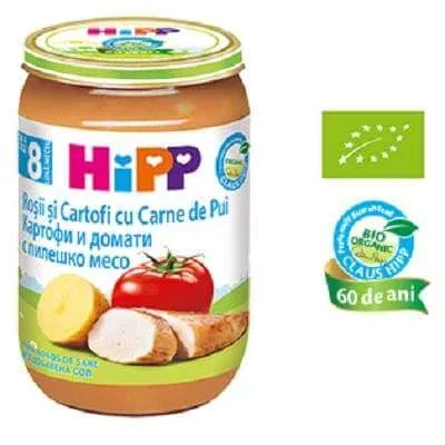 Piure din rosii si cartofi cu carne de pui, +8 luni, 220 g, Hipp — preț și oferte