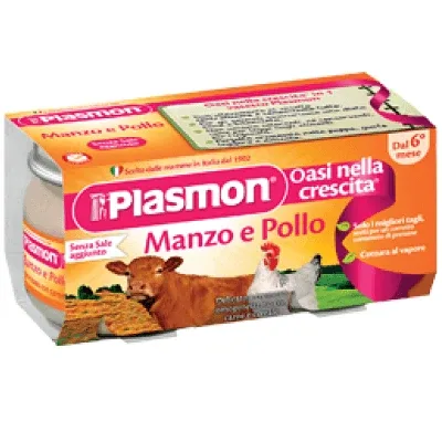 Piure omogenizat din carne de pui si vita, +6 luni, 2x 80g, Plasmon — preț și oferte