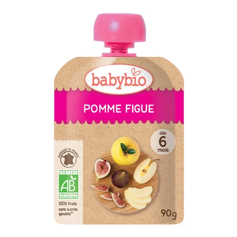 Piure Pouch Bio din mere si smochine, 90 g, Babybio — preț și oferte