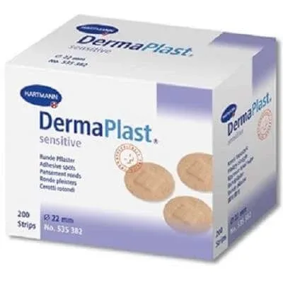 Plasture rotund DermaPlast Sensitive, 200buc, Hartmann — preț și oferte