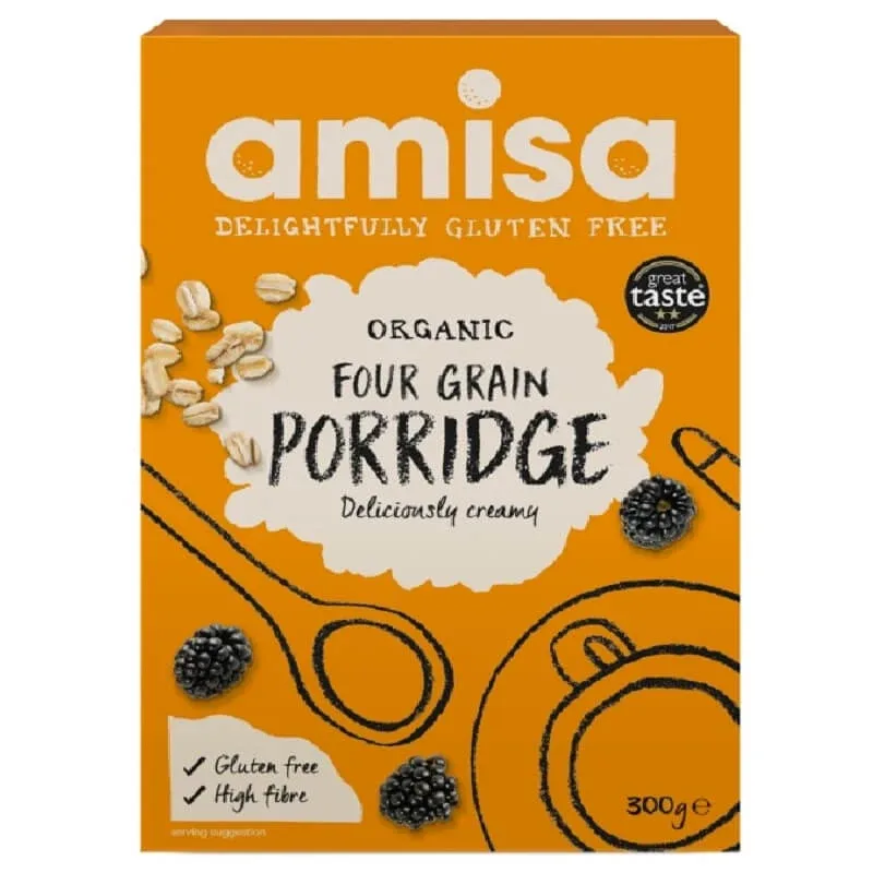 Porridge Bio din 4 cereale fara gluten, 300 g, Amisa — preț și oferte