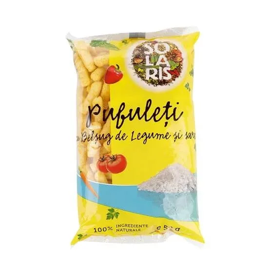 Pufuleti cu belsug de legume si sare, 50 gr, Solaris — preț și oferte
