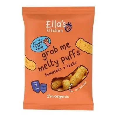 Pufuleti naturali cu rosii si praz Bio organici, 20 g, Ella s Kitchen — preț și oferte