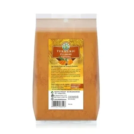 Pulbere de turmeric, 500 g, Herbavit — preț și oferte