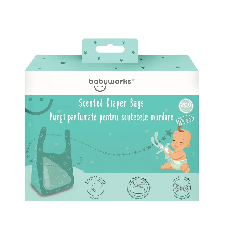 Pungi parfumate pentru scutece utilizate, 200 buc, BabyWorks — preț și oferte