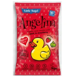 Pufuleti organici cu mar si capsuni, +10 luni, 4x 15g, Little Angel