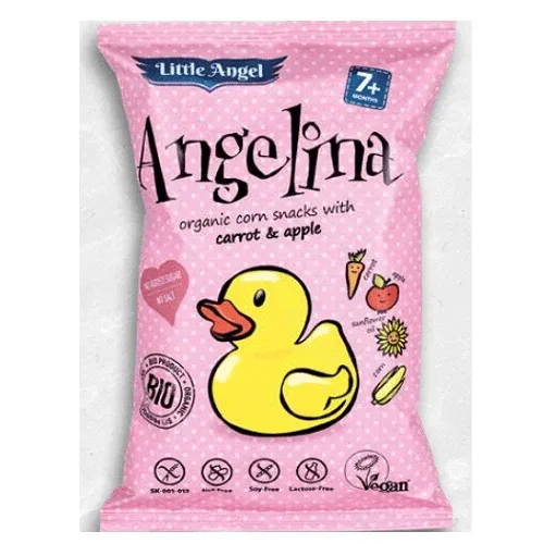 Pufuleti organici cu mar si morcov, +7 luni, 30g, Little Angel — preț și oferte