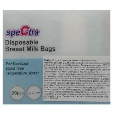 Pungi de depozitare, pentru lapte matern, cu fermoar, 30 buc, Spectra — preț și oferte