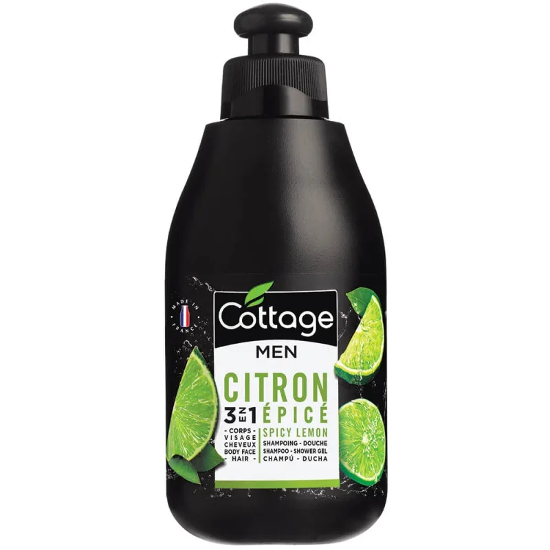 Sampon si gel de dus pentru barbati Spicy Lemon, 250 ml, Cottage — preț și oferte