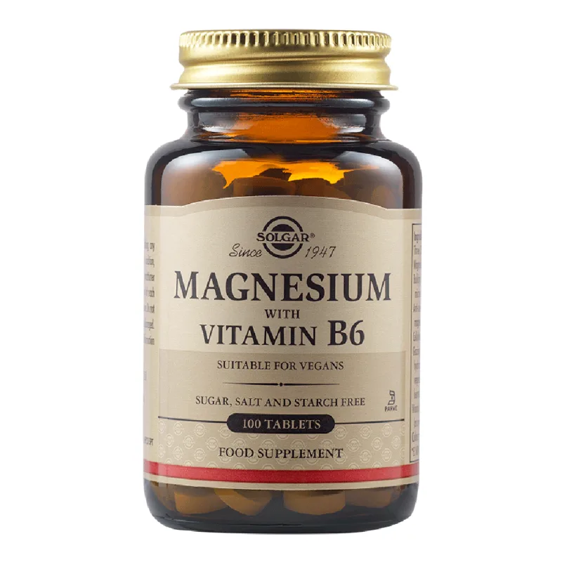 Magneziu cu Vitamina B6, 100 tablete, Solgar — preț și oferte