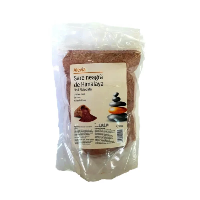 Sare neagra de Himalaya fina neiodata, 250 gr, Alevia — preț și oferte