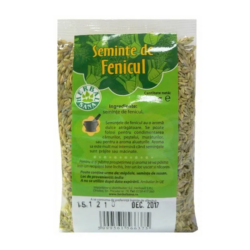 Seminte de fenicul, 100 g, Herbal Sana — preț și oferte