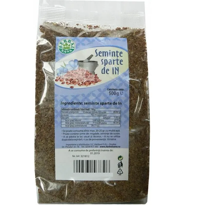 Seminte de in sparte, 500 g, Herbal Sana — preț și oferte