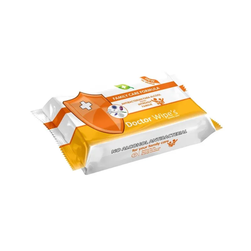 Servetele antibacteriene fara alcool Family Care, 72 bucati, Doctor Wipe's — preț și oferte