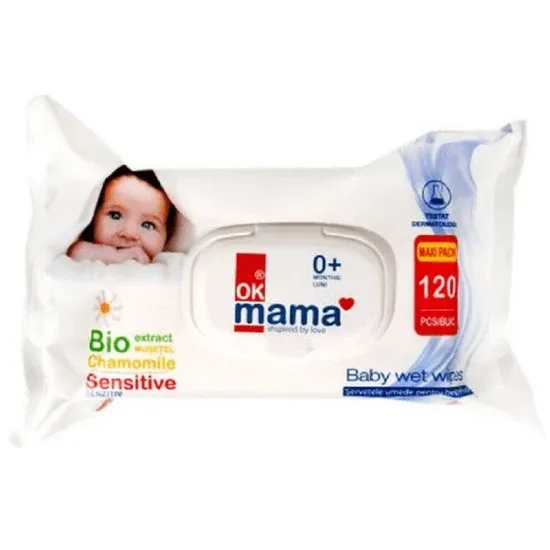Servetele umede bebe, 120 bucati, Ok Mama — preț și oferte