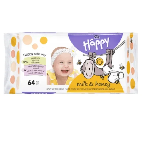 Servetele umede Milk & Honey, +0 luni, 64 bucati, Happy — preț și oferte