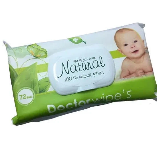 Servetele umede Natural, 72buc,  Doctor Wipe’s — preț și oferte