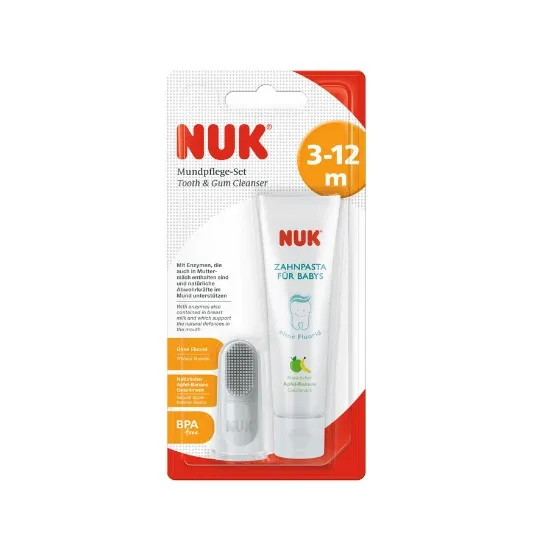 Set pasta de dinti + degetar, 3-12 luni, 40 ml, Nuk — preț și oferte