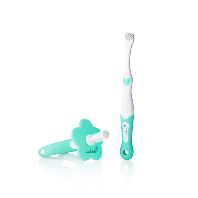 Set Prima mea periuta si Prima mea suzeta pentru igiena orala, 0-18 luni, Brush Baby — preț și oferte