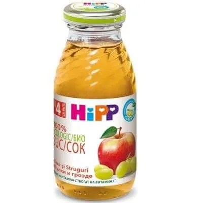 Suc de mere si struguri 100% natural, +4 luni, 200 ml, Hipp — preț și oferte
