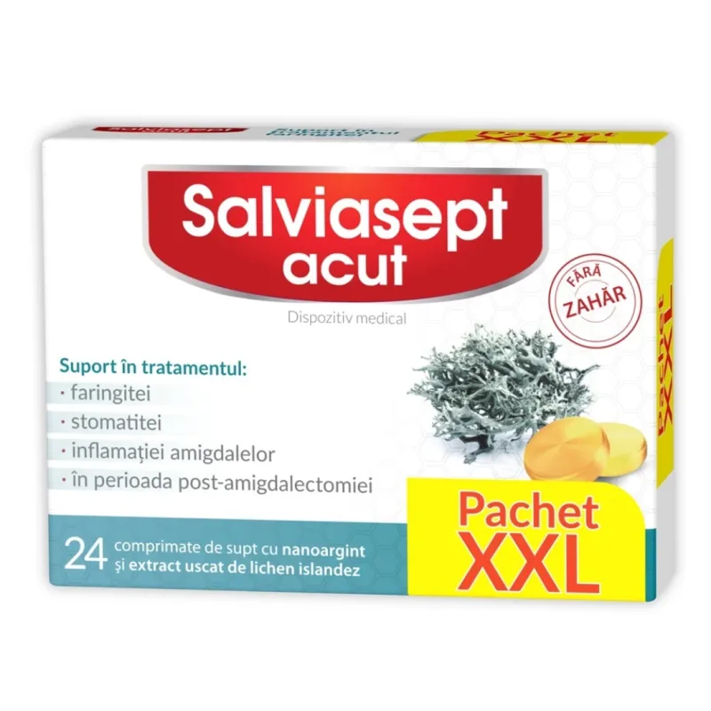 Salviasept Acut fara zahar, 24 comprimate, Zdrovit — preț și oferte