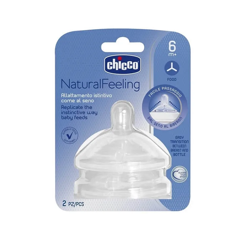 Tetină din silicon Natural Feeling pentru hrană groasă, Step up, 8105720, Chicco — preț și oferte