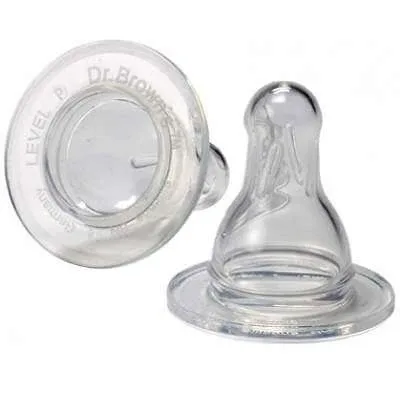 Tetine din silicon pentru biberoane cu gat ingust, nivel 4, +9 luni, Dr. Browns — preț și oferte