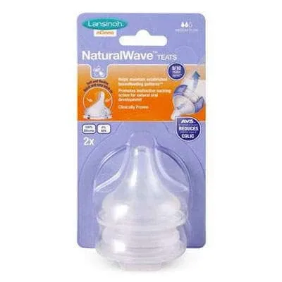 Tetine din silicon flux mediu Momma, 2 bucati, Lansinoh — preț și oferte