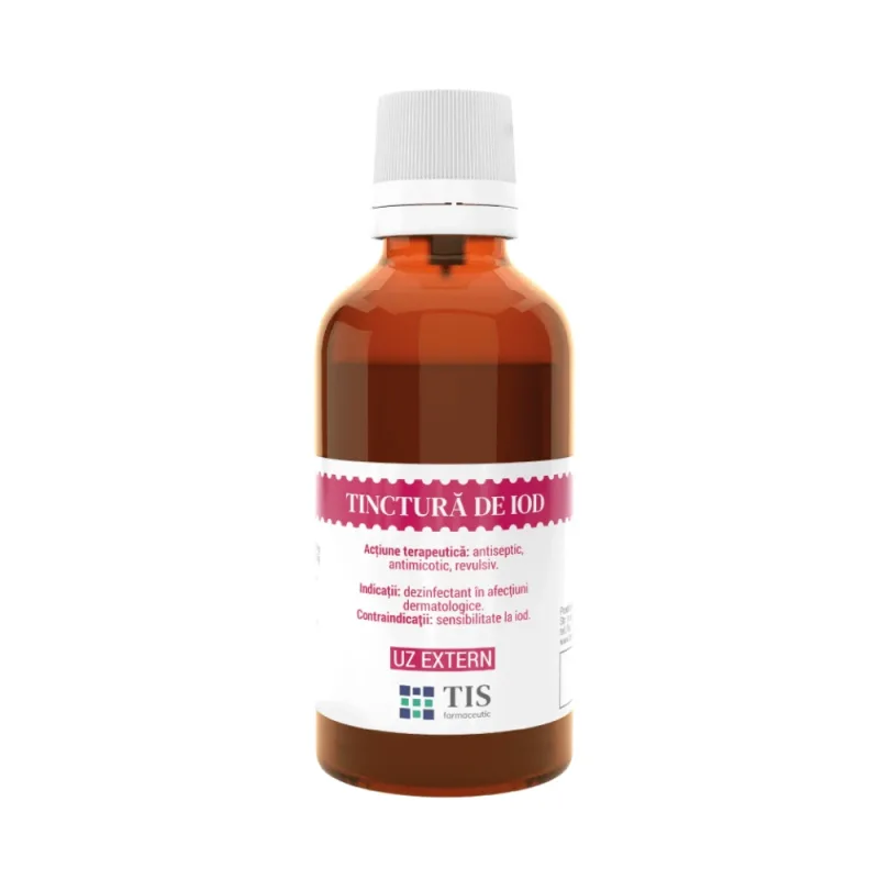 Tinctură de iod, 2%, 50 ml, Tis Farmaceutic — preț și oferte