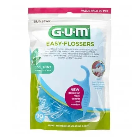 Ata dentara cu aroma de menta Easy Flossers, 90 bucati, Sunstar Gum — preț și oferte