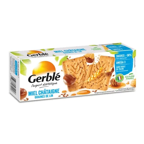 Biscuiti cu miere si faina de castane, 200g, Gerble — preț și oferte