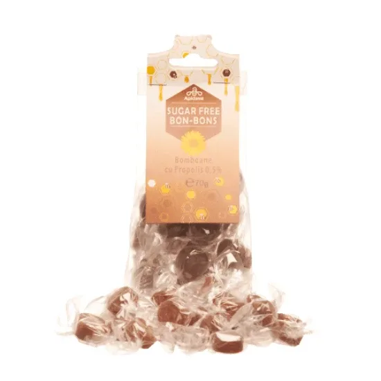 Bomboane fara zahar, cu propolis si aroma de lemn dulce, 100g, Apidava Apidava Cosmetic Line — preț și oferte