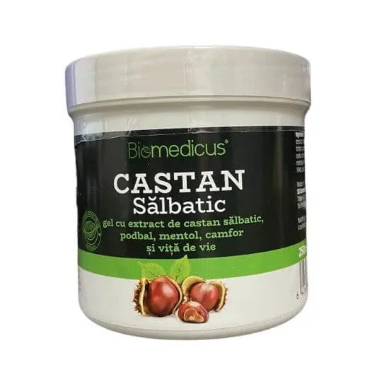 Gel de castan sălbatic cu extract de coada-calului, mentol, camfor și viță de vie, 250 ml, Biomedicus — preț și oferte