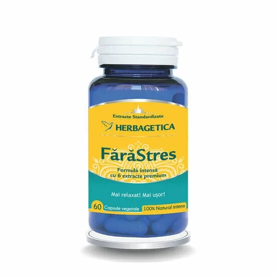 Fara Stres, 60 capsule vegetale, Herbagetica — preț și oferte