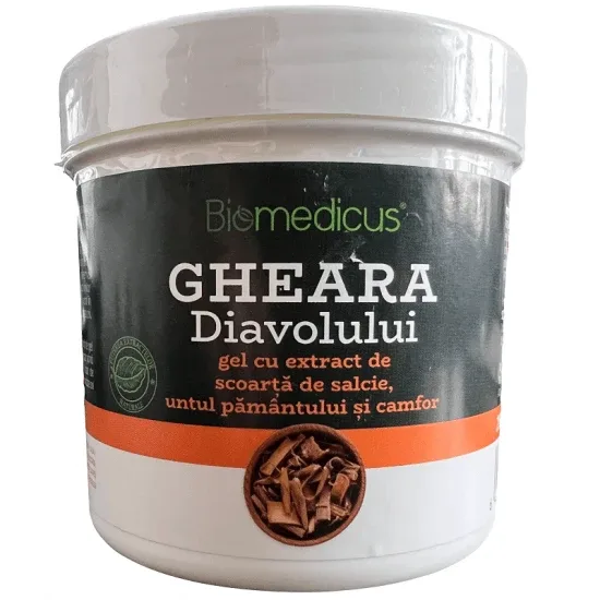 Gel Gheara Diavolului cu extract de scoarță de salcie, untul pământului și camfor, 250 ml, Biomedicus — preț și oferte