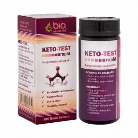 Keto-Test, 100 benzi, Bio Elemente — preț și oferte