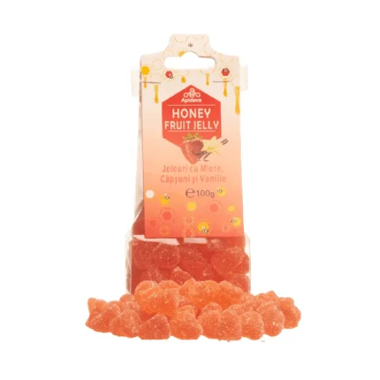 Jeleuri cu miere, aroma de capsuni si vanilie, 100g, Apidava Apidava Cosmetic Line — preț și oferte