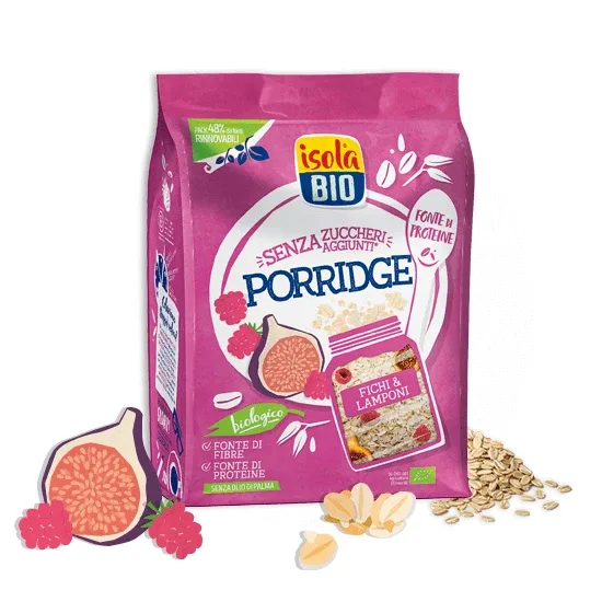 Porridge Eco cu smochine și zmeură fara zahar, 375g, Isola Bio — preț și oferte