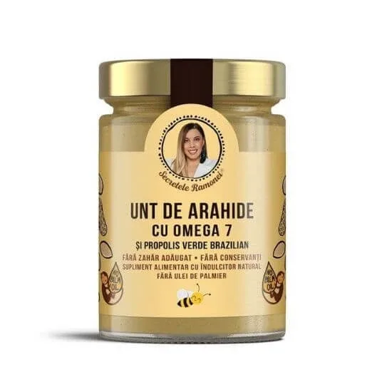 Unt de arahide cu Omega 7, proplois verde brazilian, Secretele Ramonei, 350g, Remedia Laboratoarele Remedia — preț și oferte