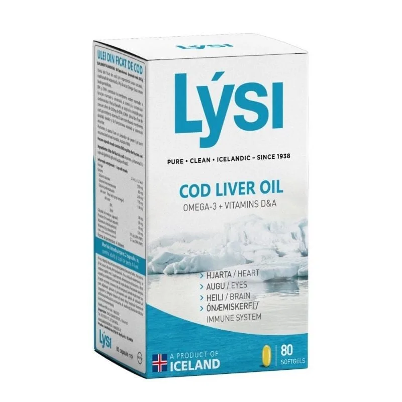 Ulei din ficat de cod Lysi, 80 capsule LYSI ISLANDA — preț și oferte